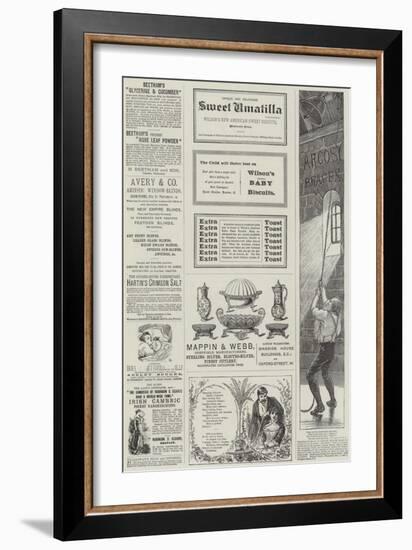 Page of Advertisements-Alfred Crowquill-Framed Giclee Print