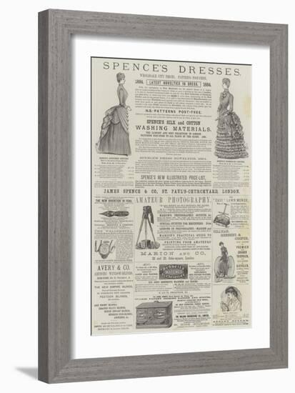 Page of Advertisements-Alfred Crowquill-Framed Giclee Print