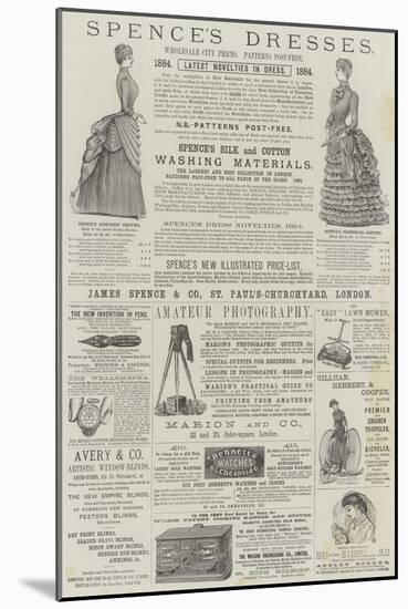 Page of Advertisements-Alfred Crowquill-Mounted Giclee Print