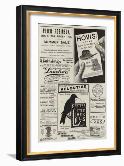 Page of Advertisements-null-Framed Giclee Print