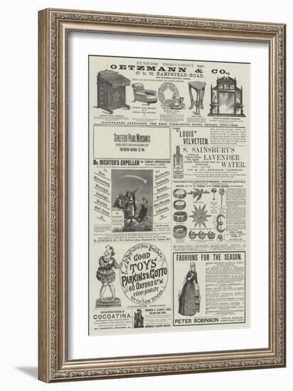 Page of Advertisements-null-Framed Giclee Print