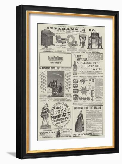 Page of Advertisements-null-Framed Giclee Print