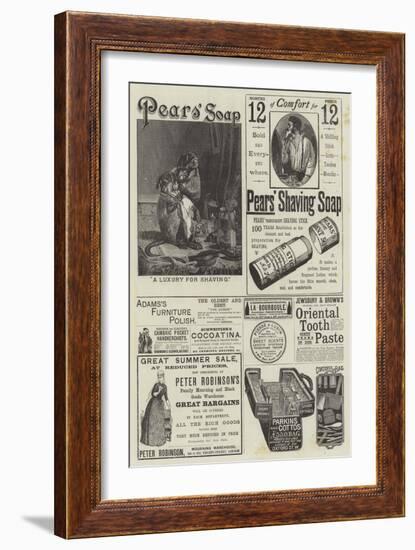 Page of Advertisements-William Henry Hamilton Trood-Framed Giclee Print