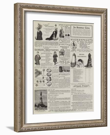 Page of Advertisements-null-Framed Giclee Print