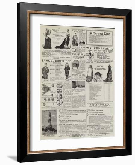 Page of Advertisements-null-Framed Giclee Print