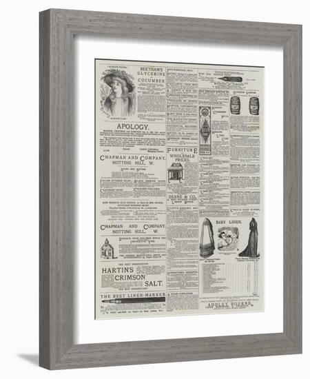 Page of Advertisements-null-Framed Giclee Print