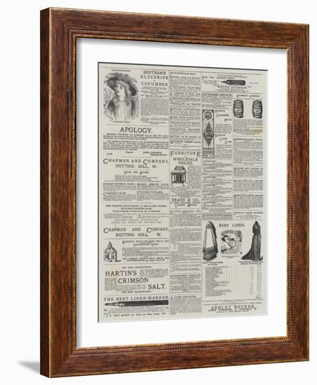 Page of Advertisements-null-Framed Giclee Print