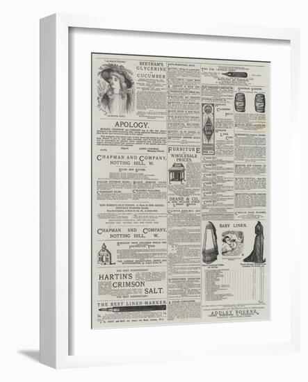 Page of Advertisements-null-Framed Giclee Print