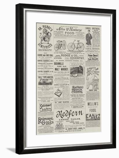 Page of Advertisements-null-Framed Giclee Print