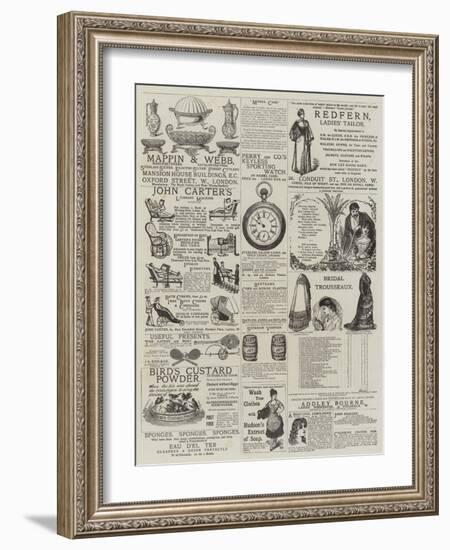 Page of Advertisements-null-Framed Giclee Print