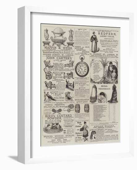 Page of Advertisements-null-Framed Giclee Print