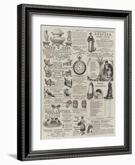 Page of Advertisements-null-Framed Giclee Print