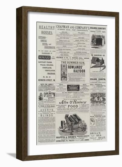 Page of Advertisements-null-Framed Giclee Print