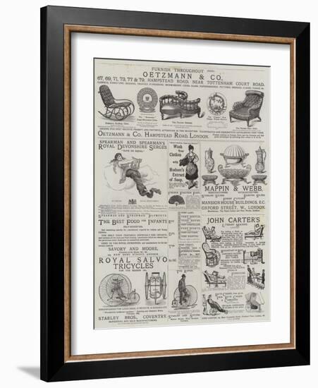 Page of Advertisements-null-Framed Giclee Print