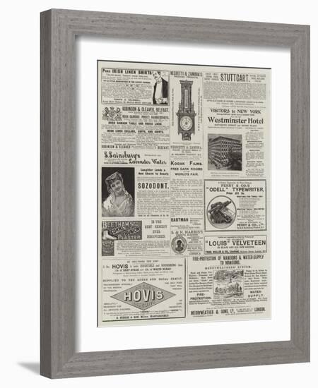 Page of Advertisements-null-Framed Giclee Print