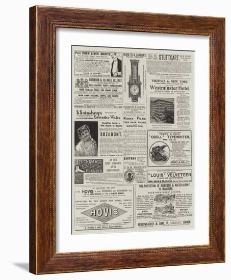 Page of Advertisements-null-Framed Giclee Print