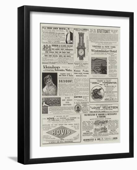 Page of Advertisements-null-Framed Giclee Print