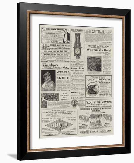 Page of Advertisements-null-Framed Giclee Print