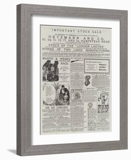 Page of Advertisements-null-Framed Giclee Print