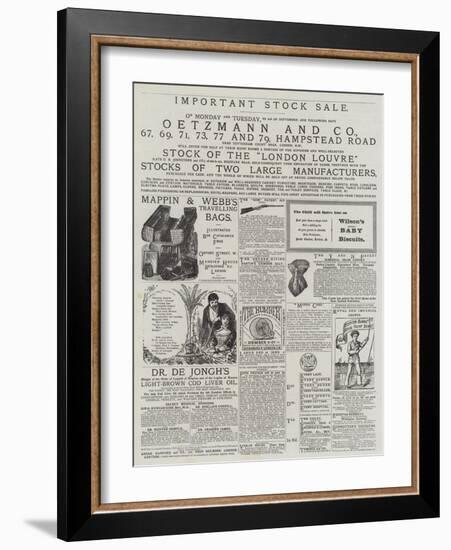 Page of Advertisements-null-Framed Giclee Print