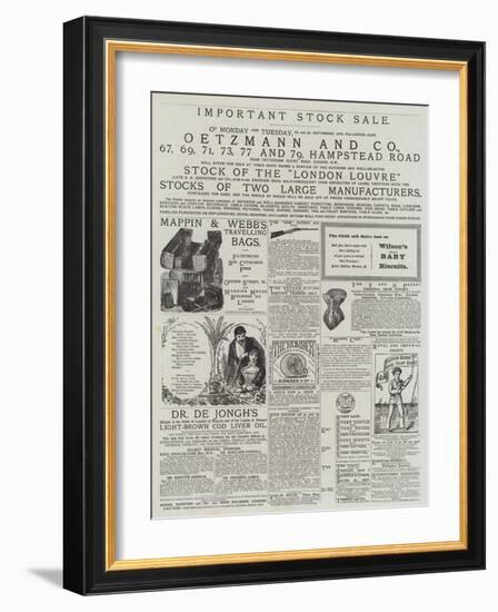 Page of Advertisements-null-Framed Giclee Print