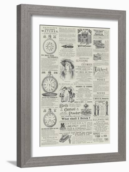 Page of Advertisements-null-Framed Giclee Print