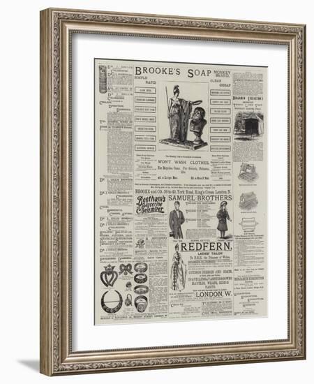 Page of Advertisements-null-Framed Giclee Print