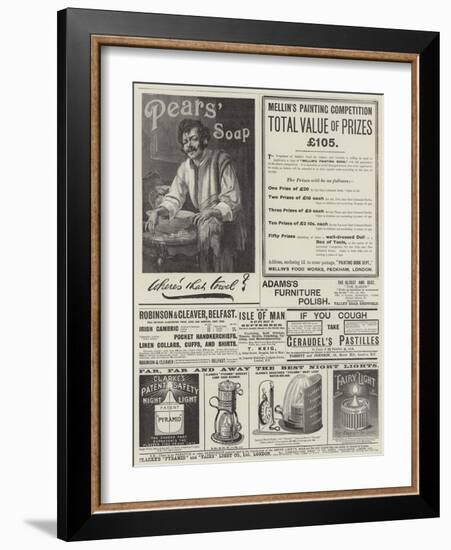 Page of Advertisements-null-Framed Giclee Print