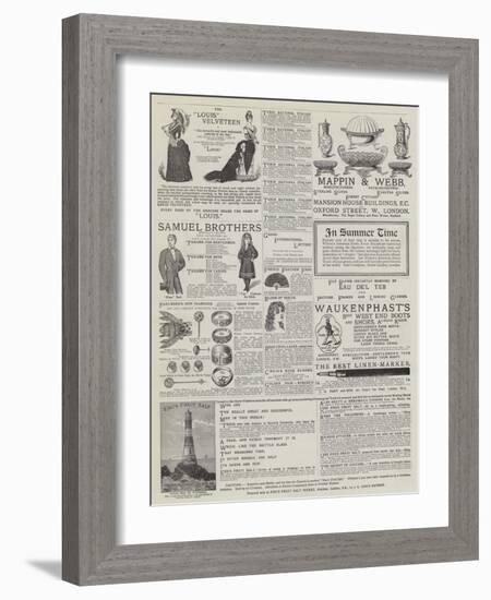 Page of Advertisements-null-Framed Giclee Print