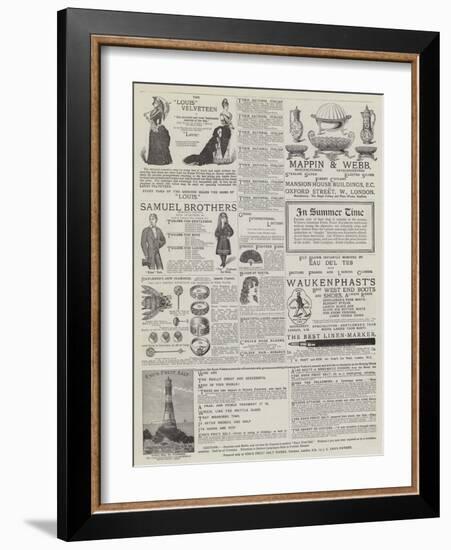 Page of Advertisements-null-Framed Giclee Print