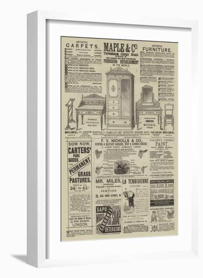 Page of Advertisements-null-Framed Giclee Print