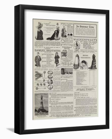 Page of Advertisements-null-Framed Giclee Print