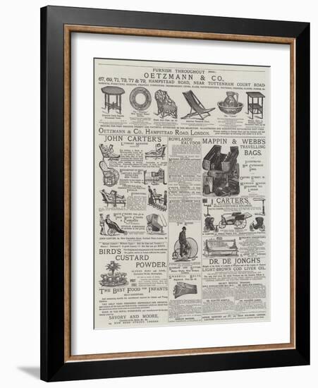 Page of Advertisements-null-Framed Giclee Print