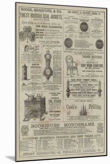 Page of Advertisements-null-Mounted Giclee Print