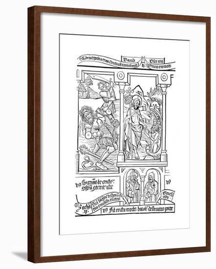 Page of Biblia Pauperum (Poor People's Bibl), 15th Century-null-Framed Giclee Print