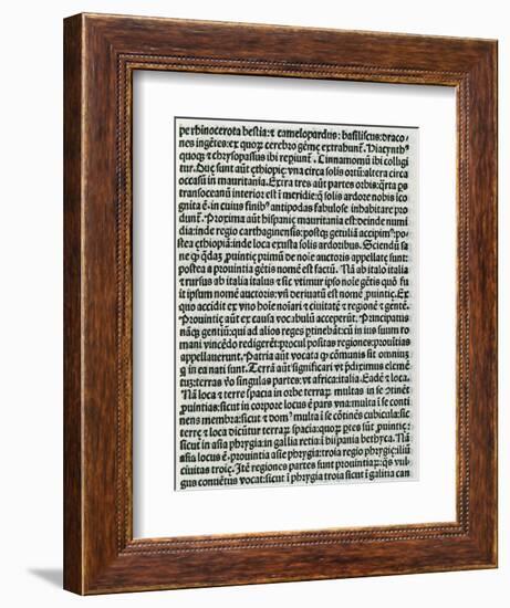 Page of Chapter V of Etymologiae, De Terra Et Partibus, Geography, Book 14th, Isidore of Seville-null-Framed Giclee Print