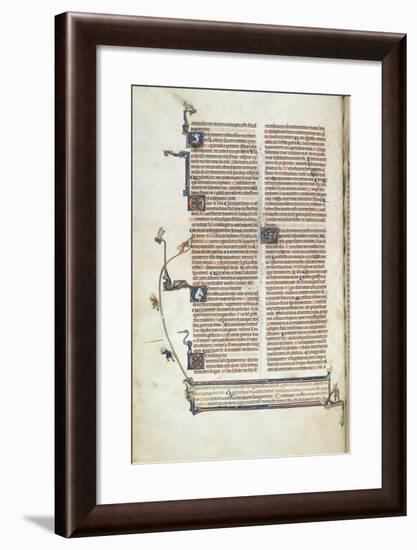 Page of Text with Trompe L'Oeil Effect of Figures Hauling with Ropes on a Textual Omission-null-Framed Giclee Print