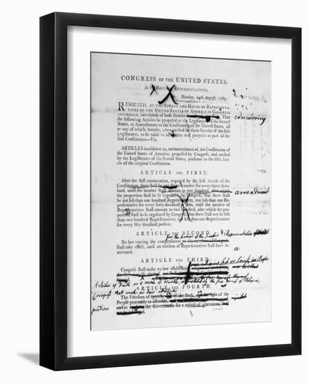 Page One of Bill of Rights-null-Framed Giclee Print