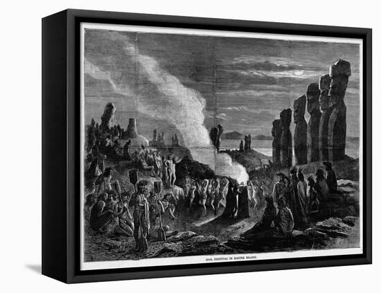 Page with Text and Diagram. Idol Festival in Easter Island.-null-Framed Premier Image Canvas