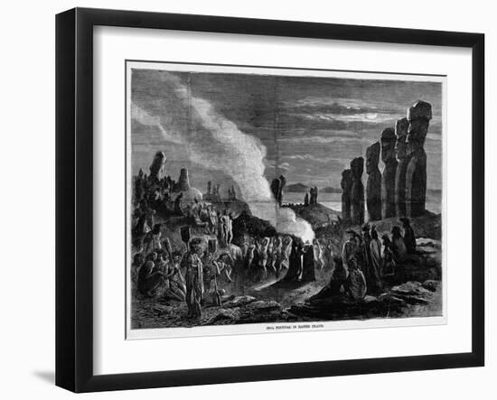 Page with Text and Diagram. Idol Festival in Easter Island.-null-Framed Giclee Print