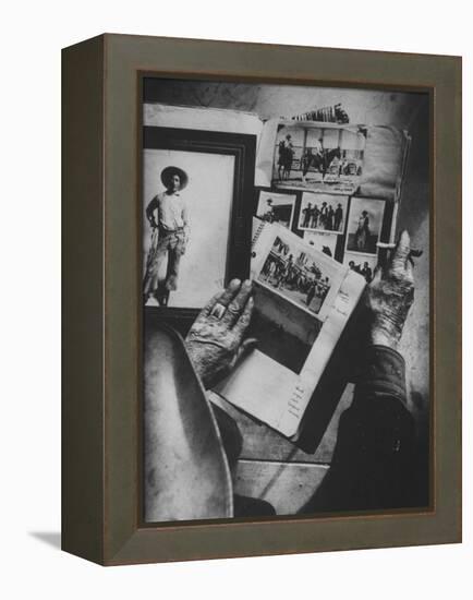 Pages From Cowboy Johnny Mullins' Scrapbook, Black Cowboy Bill Pickett, Calgary Stampede and Rodeo-John Loengard-Framed Premier Image Canvas