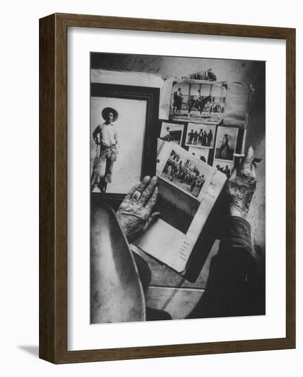 Pages From Cowboy Johnny Mullins' Scrapbook, Black Cowboy Bill Pickett, Calgary Stampede and Rodeo-John Loengard-Framed Photographic Print