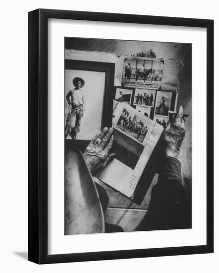 Pages From Cowboy Johnny Mullins' Scrapbook, Black Cowboy Bill Pickett, Calgary Stampede and Rodeo-John Loengard-Framed Photographic Print