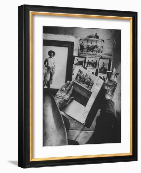 Pages From Cowboy Johnny Mullins' Scrapbook, Black Cowboy Bill Pickett, Calgary Stampede and Rodeo-John Loengard-Framed Photographic Print