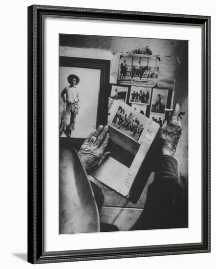 Pages From Cowboy Johnny Mullins' Scrapbook, Black Cowboy Bill Pickett, Calgary Stampede and Rodeo-John Loengard-Framed Photographic Print