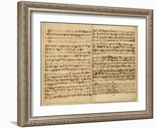 Pages from Score of the 'st. Matthew Passion', 1727-Johann Sebastian Bach-Framed Giclee Print