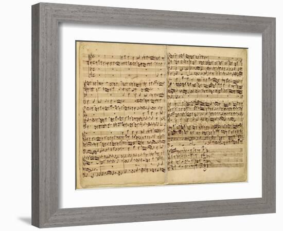 Pages from Score of the 'st. Matthew Passion', 1727-Johann Sebastian Bach-Framed Giclee Print