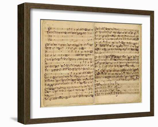 Pages from Score of the 'st. Matthew Passion', 1727-Johann Sebastian Bach-Framed Giclee Print