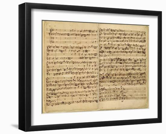 Pages from Score of the 'st. Matthew Passion', 1727-Johann Sebastian Bach-Framed Giclee Print