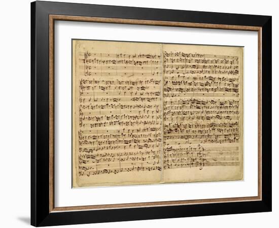Pages from Score of the 'st. Matthew Passion', 1727-Johann Sebastian Bach-Framed Giclee Print